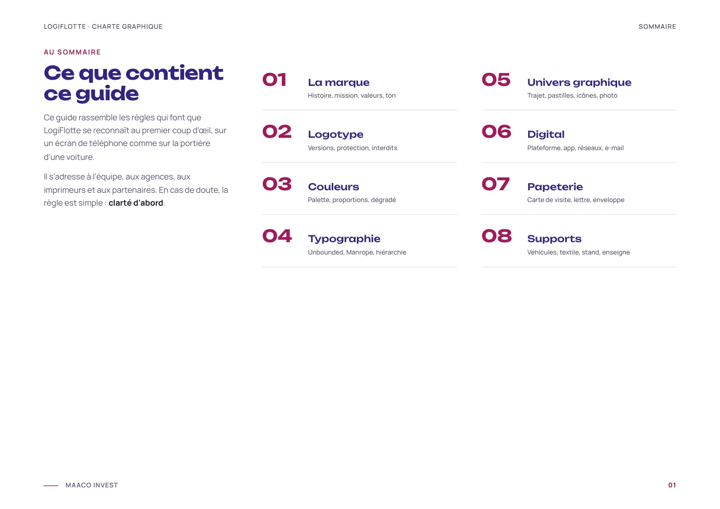 Charte graphique Logiflotte, page 2