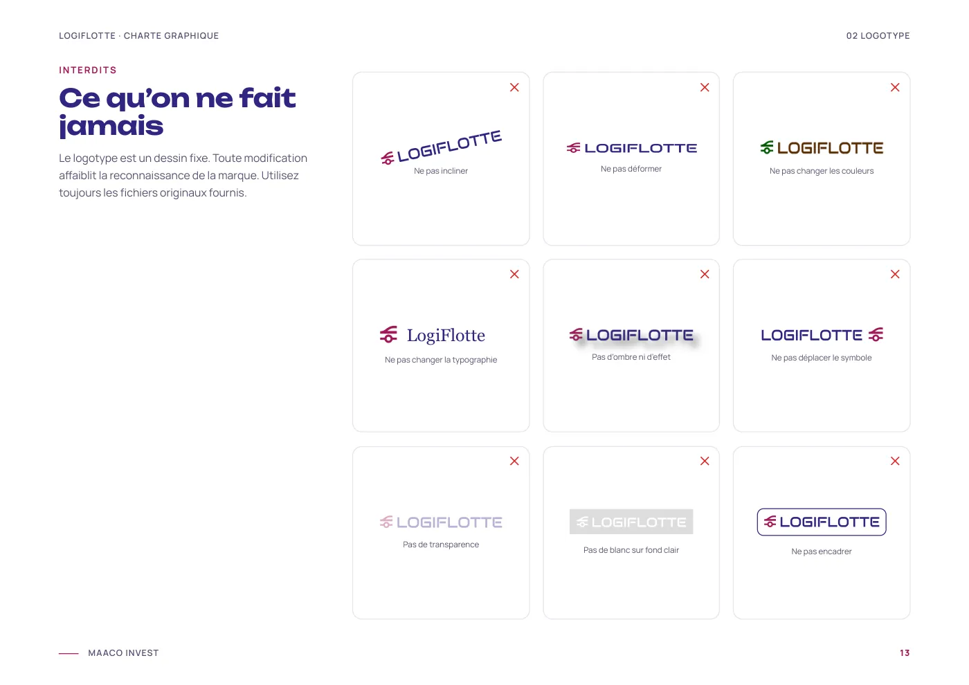 Charte graphique Logiflotte, page 14