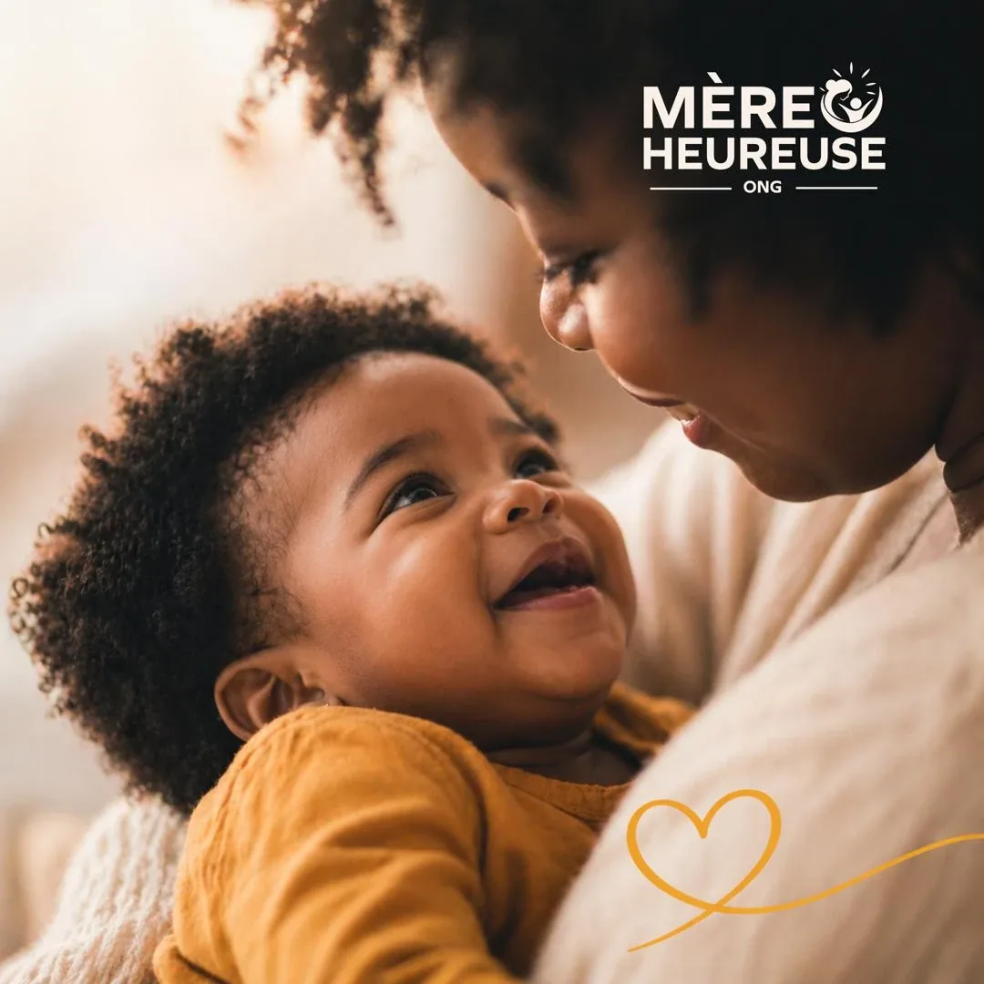 Visuel mère et bébé signé Mère Heureuse