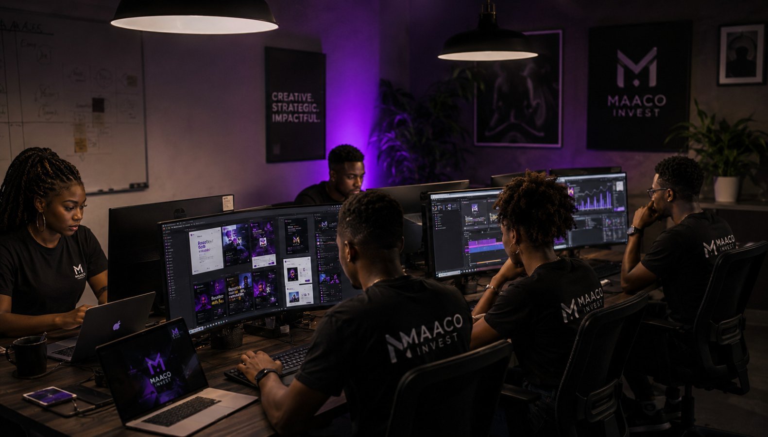L'équipe MAACO INVEST au travail sur vos réseaux sociaux
