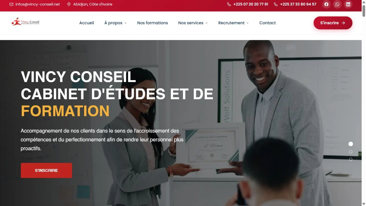Site Vincy Conseil
